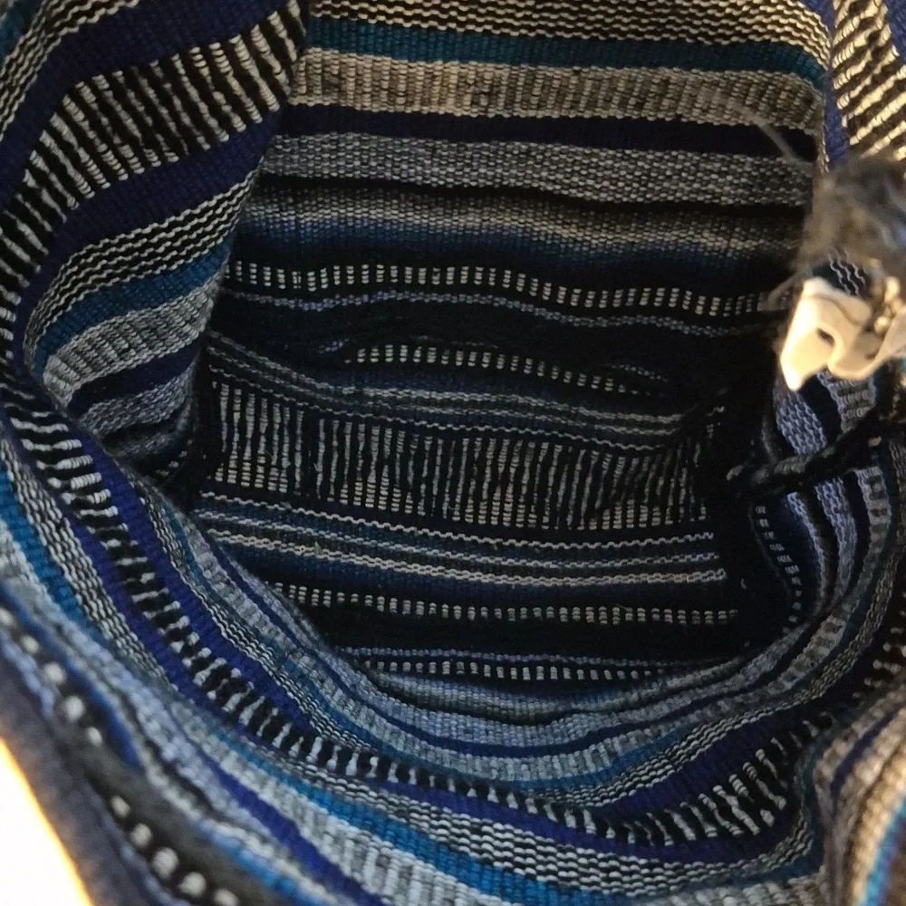 Pinzon Blue Canvas Drawstring Backpack - Picture 5 of 10